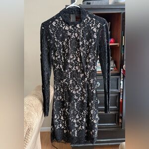 Lulu’s black lace backless dress